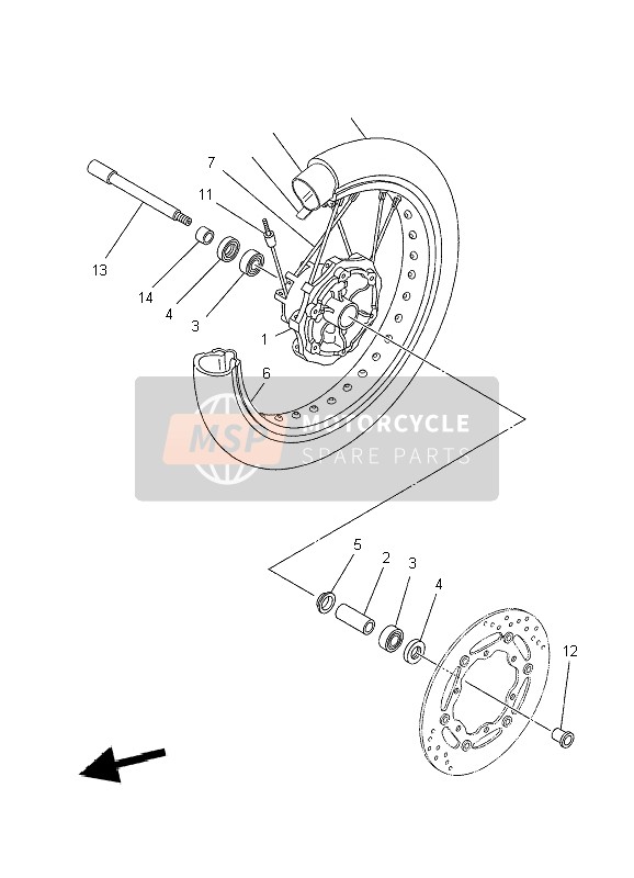 Yamaha XT660X 2009 Front Wheel for a 2009 Yamaha XT660X