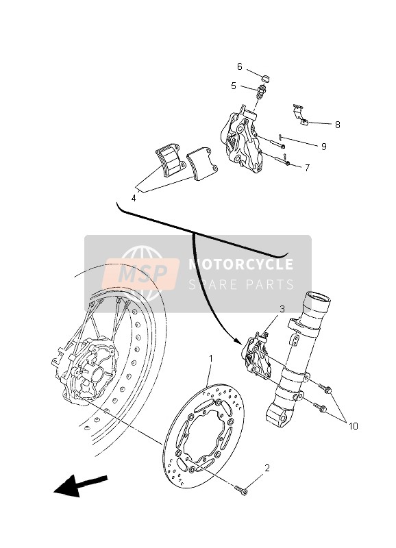 Yamaha XT660X 2009 BREMSSATTEL VORNE für ein 2009 Yamaha XT660X