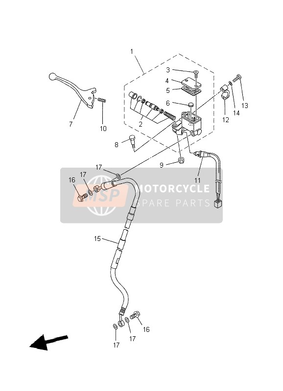 Yamaha XT660X 2009 Pompa freno anteriore per un 2009 Yamaha XT660X