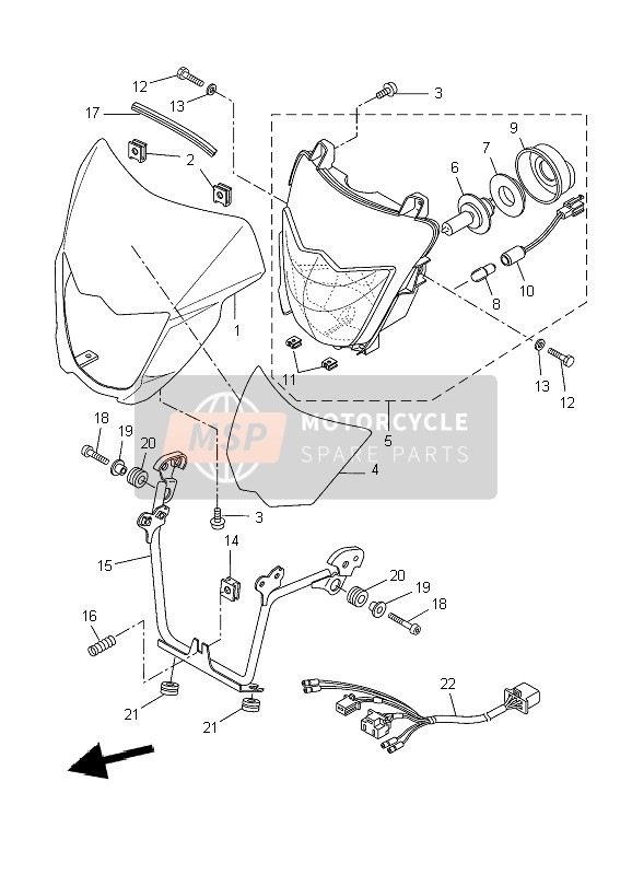 Yamaha XT660X 2009 Faro para un 2009 Yamaha XT660X