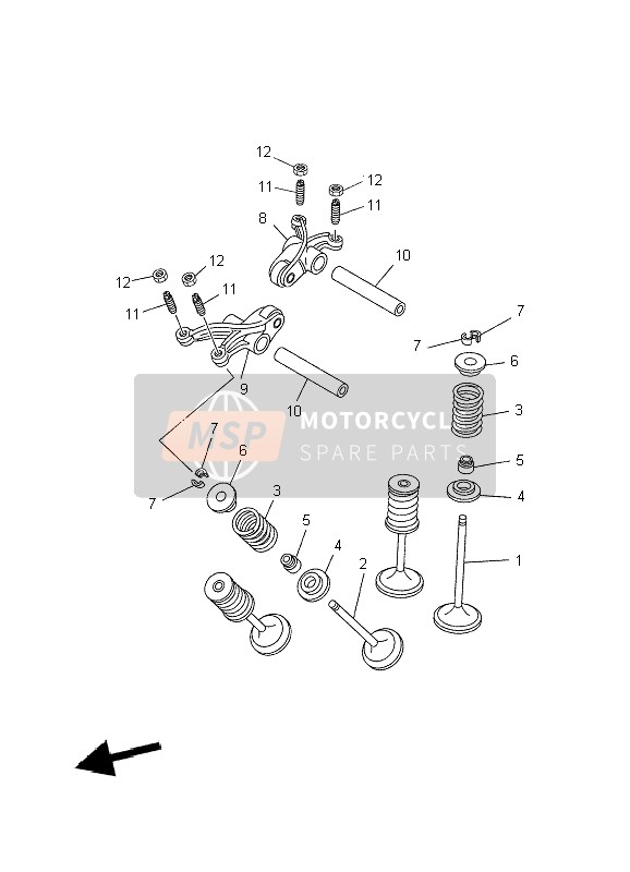 Yamaha XT660Z TENERE 2009 Valvola per un 2009 Yamaha XT660Z TENERE