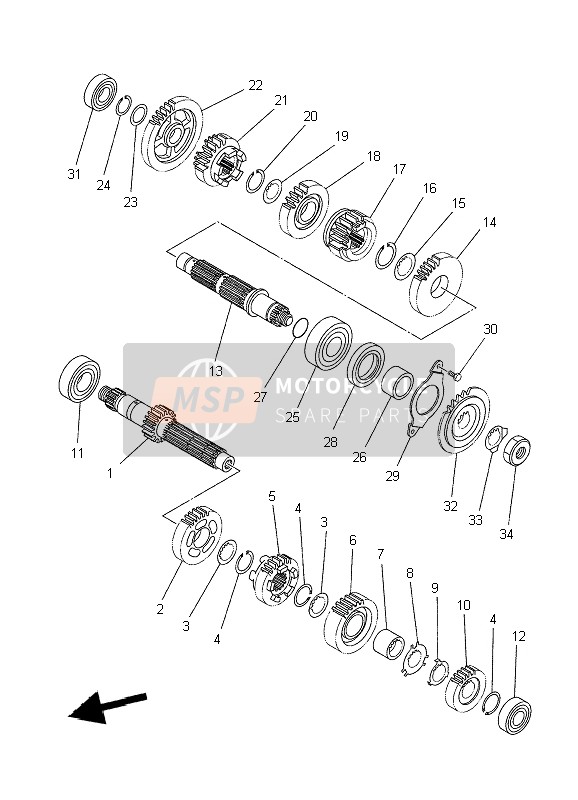 Yamaha XT660Z TENERE 2009 Transmission for a 2009 Yamaha XT660Z TENERE