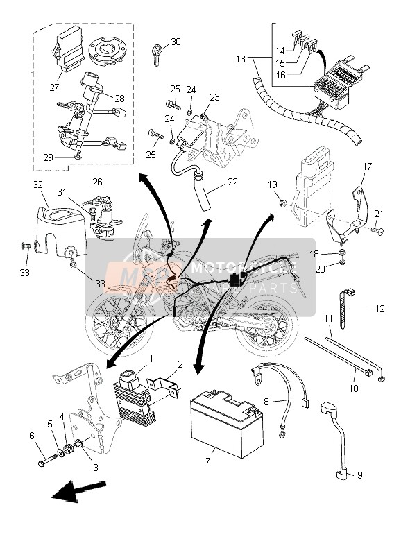 Yamaha XT660Z TENERE 2009 Electrical 1 for a 2009 Yamaha XT660Z TENERE