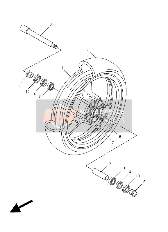 Yamaha YZF-R1 2000 Ruota anteriore per un 2000 Yamaha YZF-R1