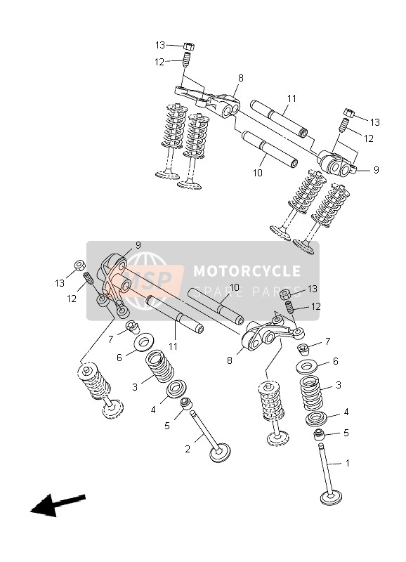 Yamaha XVS950A 2009 Soupape pour un 2009 Yamaha XVS950A