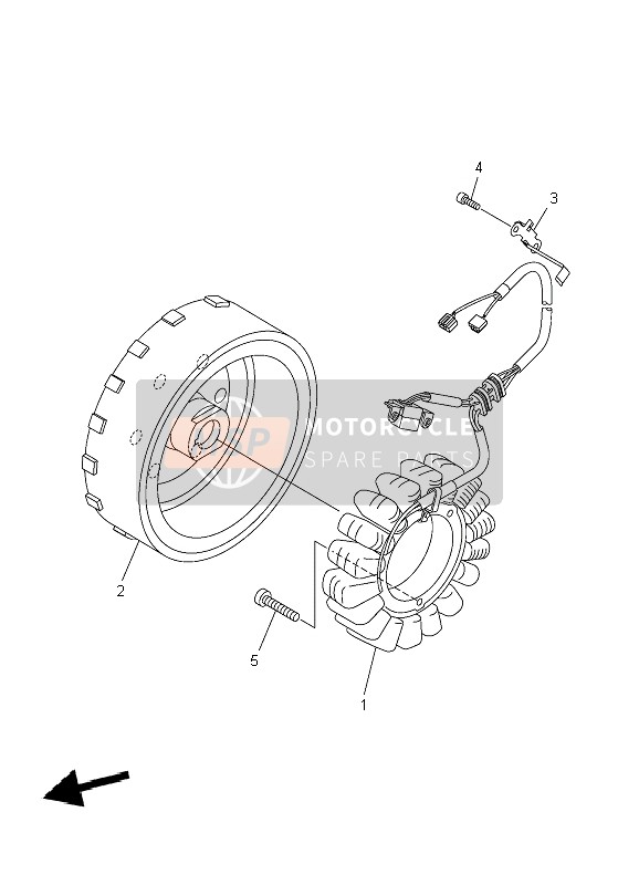 5S7814100000, Stator Complet, Yamaha, 0