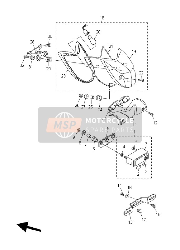 5S7847210000, Cabochon,  De Feu Arr, Yamaha, 0