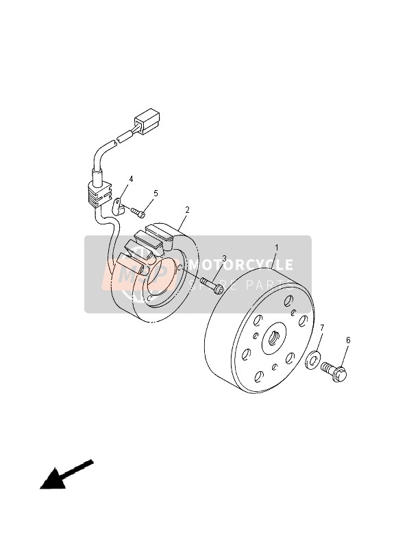 4XV814100100, Stator Complet, Yamaha, 0