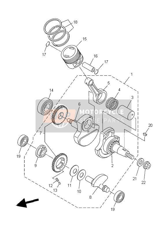 Yamaha YBR125ED 2009 Crankshaft & Piston for a 2009 Yamaha YBR125ED