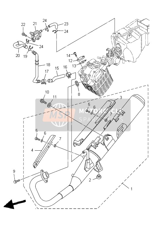 Yamaha YBR125ED 2009 Scarico per un 2009 Yamaha YBR125ED