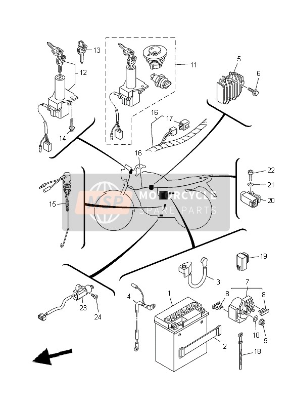 3D9Y82502400, Schakelaar, Yamaha, 1