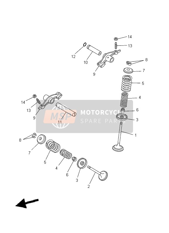 Yamaha YBR250 2009 Valvola per un 2009 Yamaha YBR250