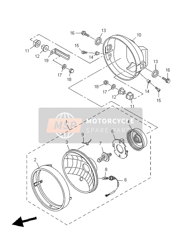 Yamaha YBR250 2009 Faro para un 2009 Yamaha YBR250