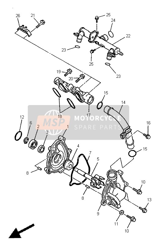 Yamaha YZF1000R THUNDERRACE 1998 Water Pump for a 1998 Yamaha YZF1000R THUNDERRACE