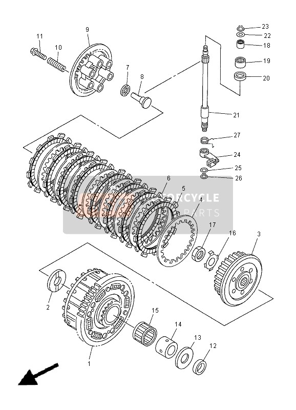 5EB163820000, Axle, Push Lever, Yamaha, 0