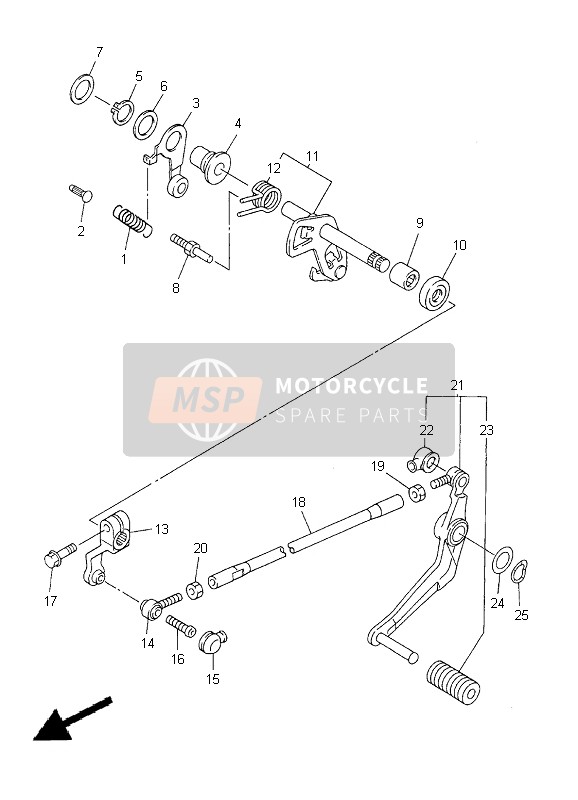 Yamaha YZF-R6 2000 Shift Shaft for a 2000 Yamaha YZF-R6