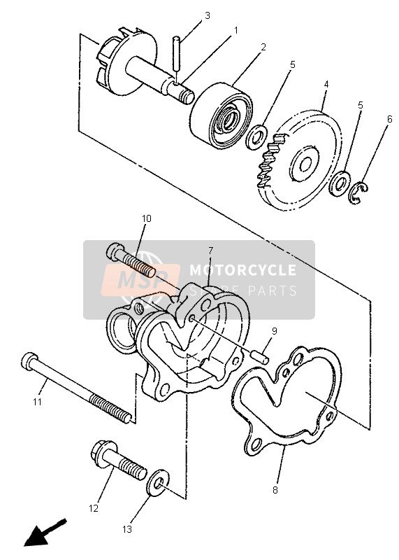 Yamaha DT125R 1999 Bomba de agua para un 1999 Yamaha DT125R