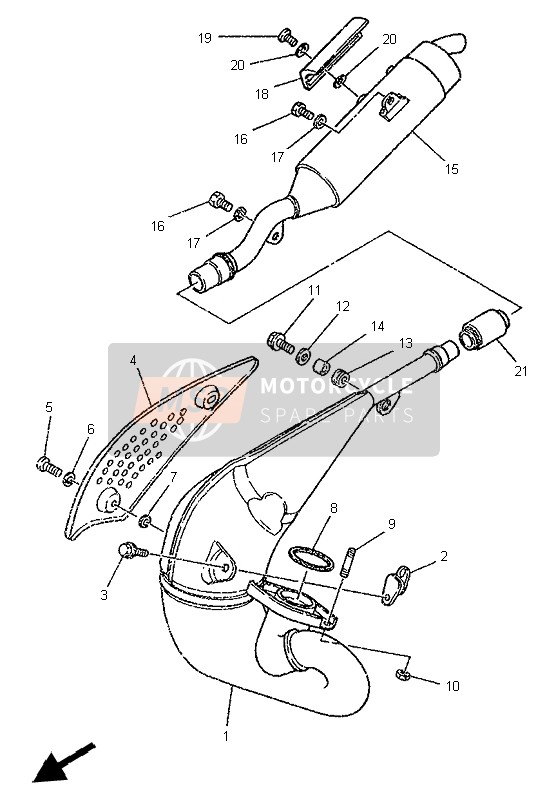 Yamaha DT125R 1999 Exhaust for a 1999 Yamaha DT125R