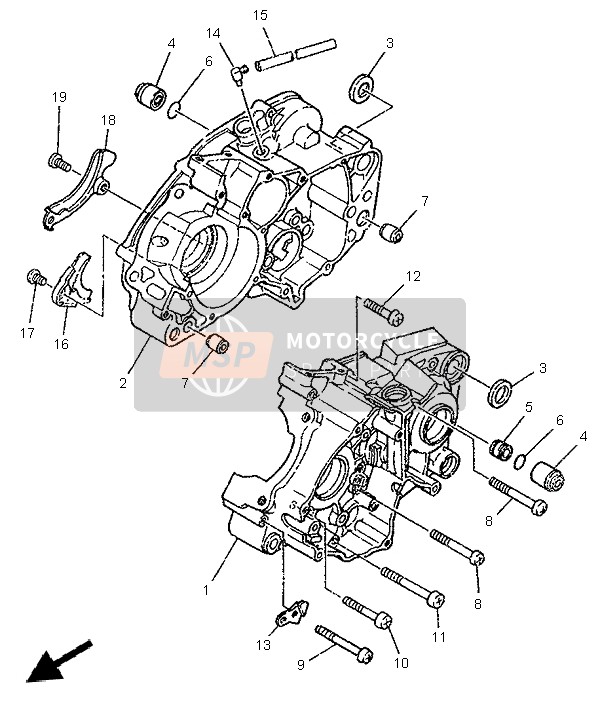 Yamaha DT125R 1999 Crankcase for a 1999 Yamaha DT125R