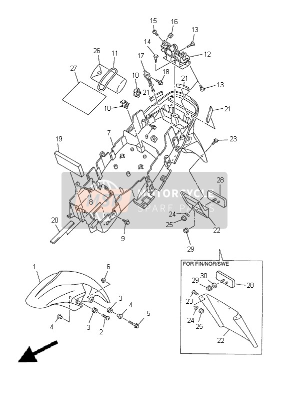 Yamaha YZF-R6 2000 KOTFLÜGEL für ein 2000 Yamaha YZF-R6