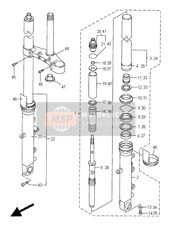 Yamaha YZF-R6 2000 Front Fork for a 2000 Yamaha YZF-R6