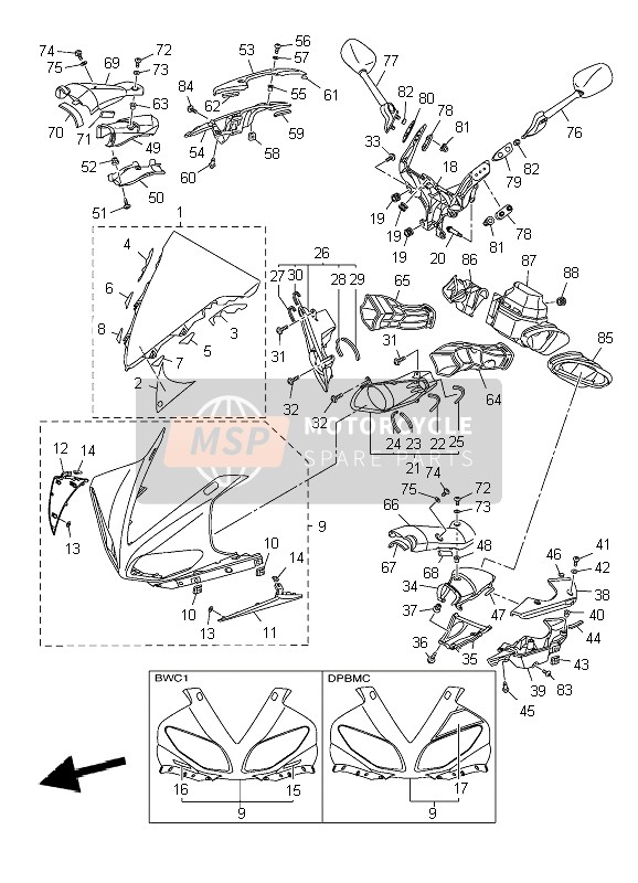 thumbnail image 2 of MOTOFRAMES Upper Fairing Bracket – For Yamaha R1 2009-2011, OE# 14B-28356-00-00 2 of 5
