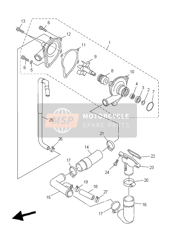 Yamaha YZF-R6 2009 Water Pump for a 2009 Yamaha YZF-R6