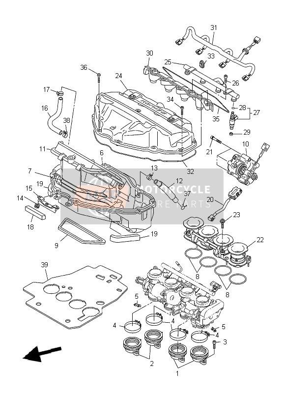 Yamaha YZF-R6 2009 Intake for a 2009 Yamaha YZF-R6