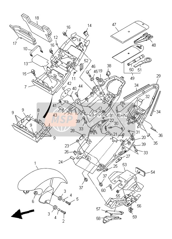 Yamaha YZF-R6 2009 KOTFLÜGEL für ein 2009 Yamaha YZF-R6