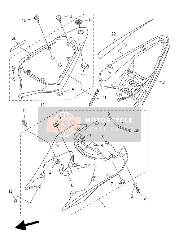 13S2172000P2, Side Cover Assy 2, Yamaha, 0