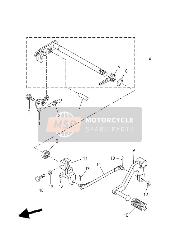 Yamaha YZF-R125 2009 Albero del cambio per un 2009 Yamaha YZF-R125