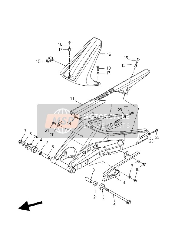 Yamaha YZF-R125 2009 Rear Arm for a 2009 Yamaha YZF-R125