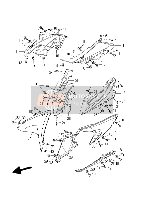 5D7F835H00P5, Corps Superieur Avan, Yamaha, 0