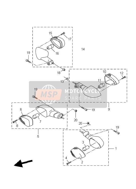 Yamaha YZF-R125 2009 Luce lampeggiante per un 2009 Yamaha YZF-R125