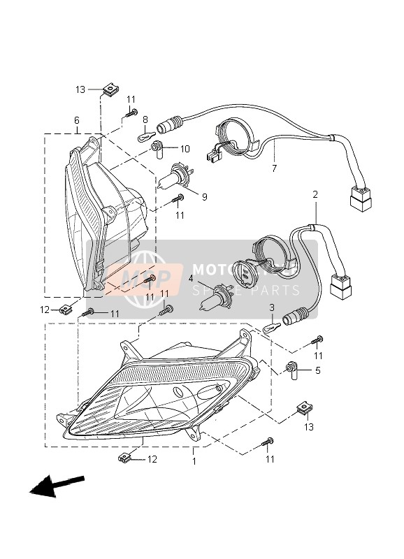 Yamaha YZF-R125 2009 Headlight - MSP