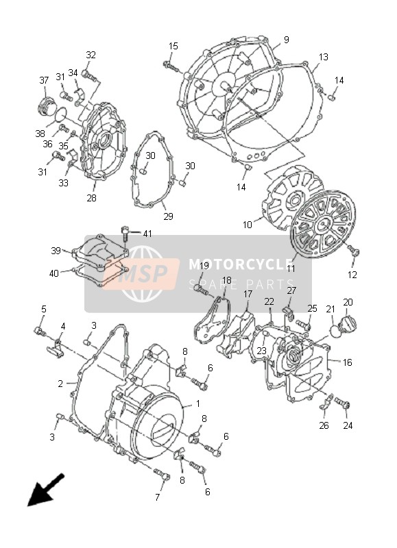 Yamaha FJR1300A 2010 Couvercle de carter 1 pour un 2010 Yamaha FJR1300A