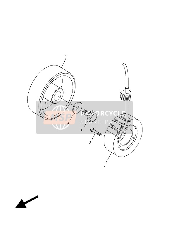 5EB814100000, Stator Kompl., Yamaha, 0