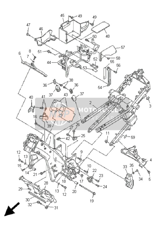 Yamaha FJR1300A 2010 Frame voor een 2010 Yamaha FJR1300A