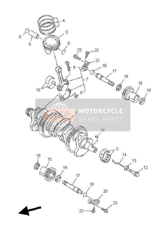 Yamaha FJR1300AS 2010 Albero motore & Pistone per un 2010 Yamaha FJR1300AS