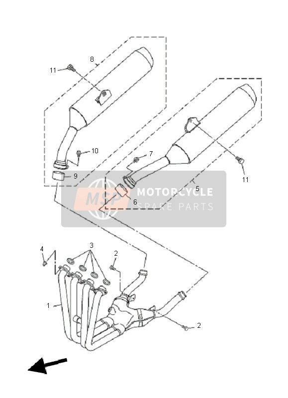 Yamaha FJR1300AS 2010 Exhaust for a 2010 Yamaha FJR1300AS