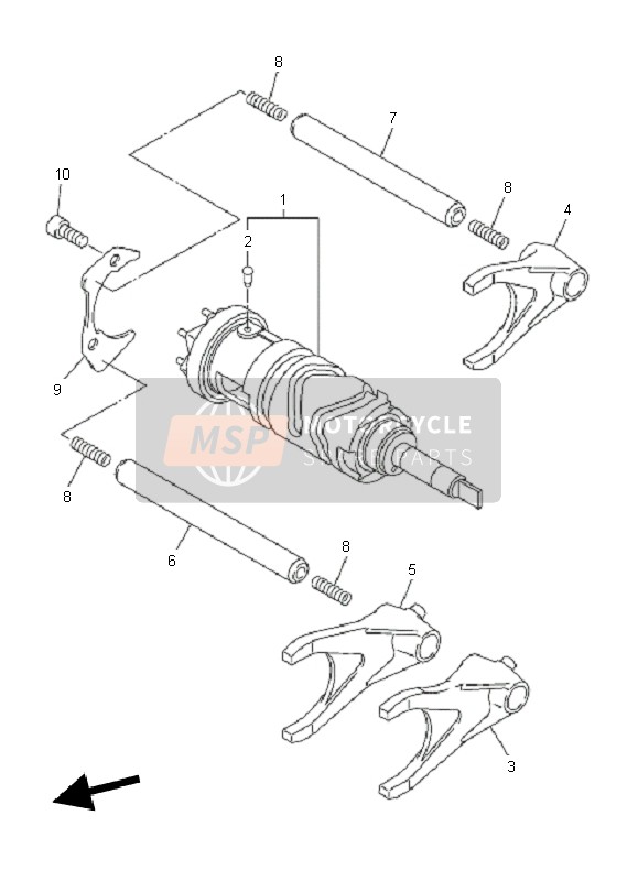 Yamaha FJR1300AS 2010 Shift Cam & Forchetta per un 2010 Yamaha FJR1300AS