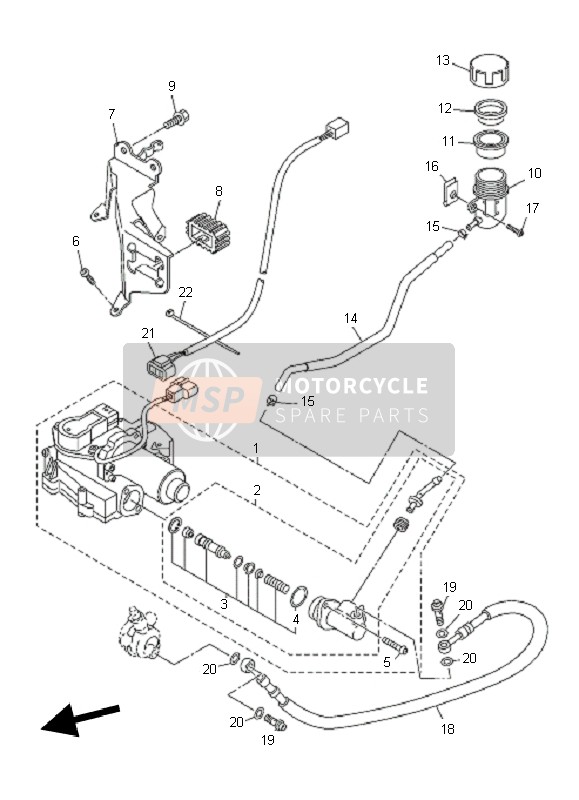 Yamaha FJR1300AS 2010 Koppelingsactuator voor een 2010 Yamaha FJR1300AS