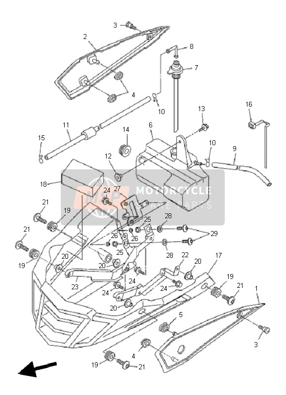 Yamaha FZ1-NA FAZER 2010 Cubierta lateral para un 2010 Yamaha FZ1-NA FAZER