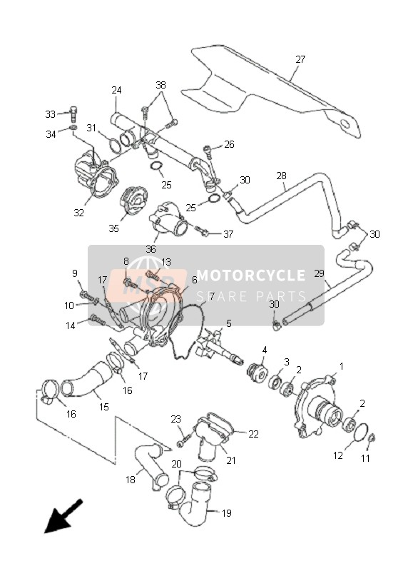 Yamaha FJR1300 2001 Water Pump for a 2001 Yamaha FJR1300