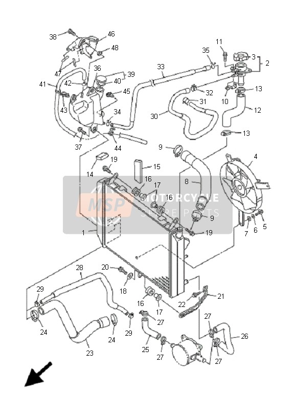 5JW125890000, Hose 6, Yamaha, 1