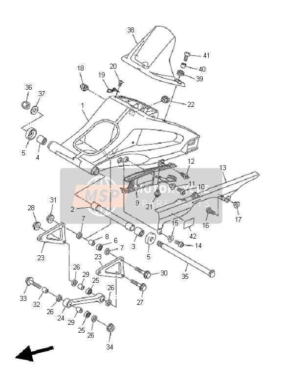 Yamaha FZ1-S FAZER 2010 Rear Arm for a 2010 Yamaha FZ1-S FAZER