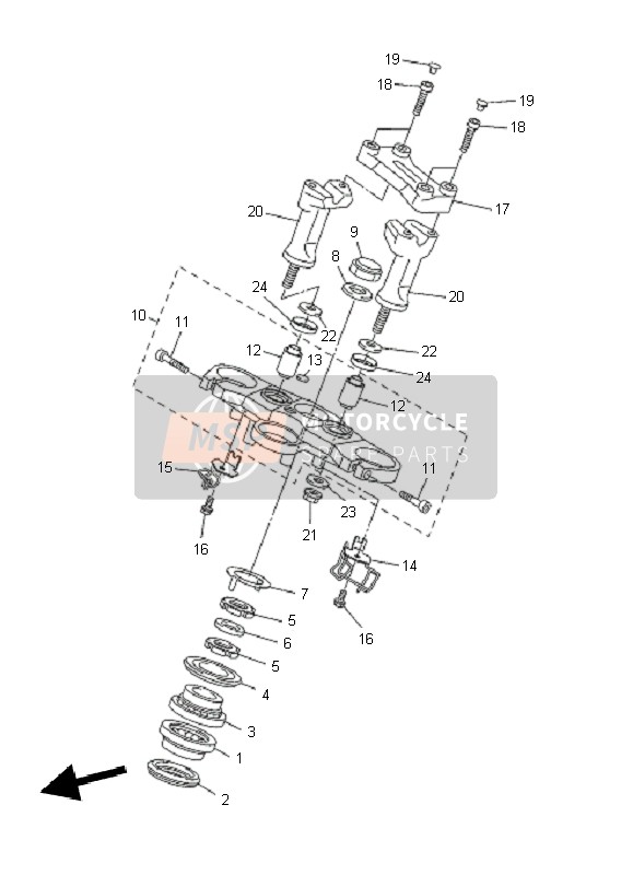 Yamaha FZ1-S FAZER 2010 Steering for a 2010 Yamaha FZ1-S FAZER