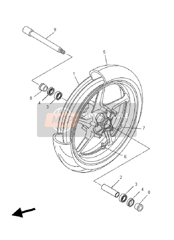 Yamaha FZ1-S FAZER 2010 Front Wheel for a 2010 Yamaha FZ1-S FAZER