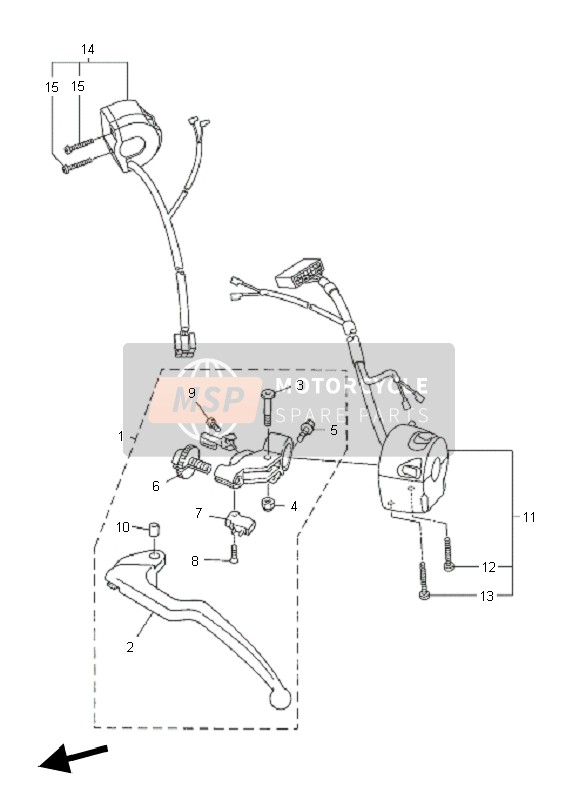 Yamaha FZ1-S FAZER 2010 HANDSCHALTER & HEBEL für ein 2010 Yamaha FZ1-S FAZER