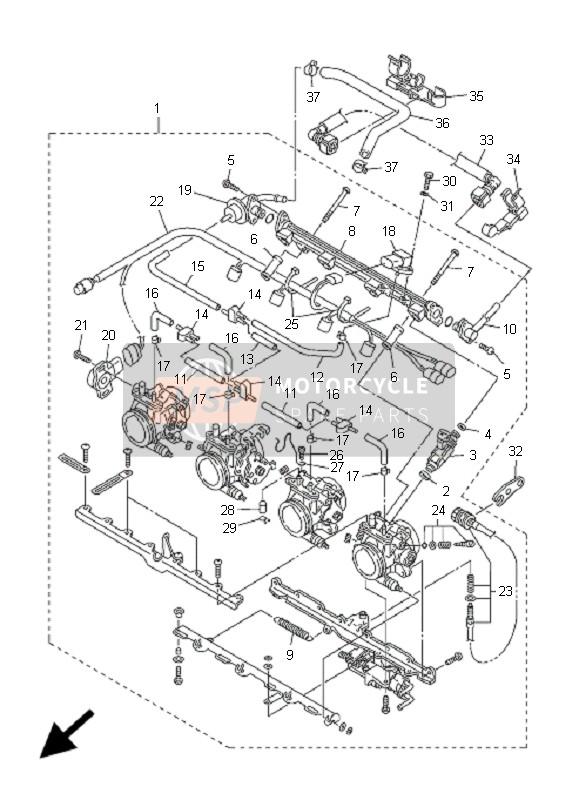 5JW243110000, Kraftstoffrohr 1, Yamaha, 1